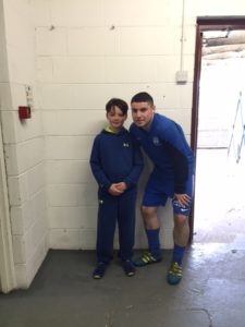 Match Day Mascot Conor Morrison with Captain Chris McMahon