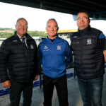 Chairman Martin McLoughlin and Vice Chairman Gary Wilson with Damien Hillen new NCAFC Academy Manager. Brendan Monaghan Photography