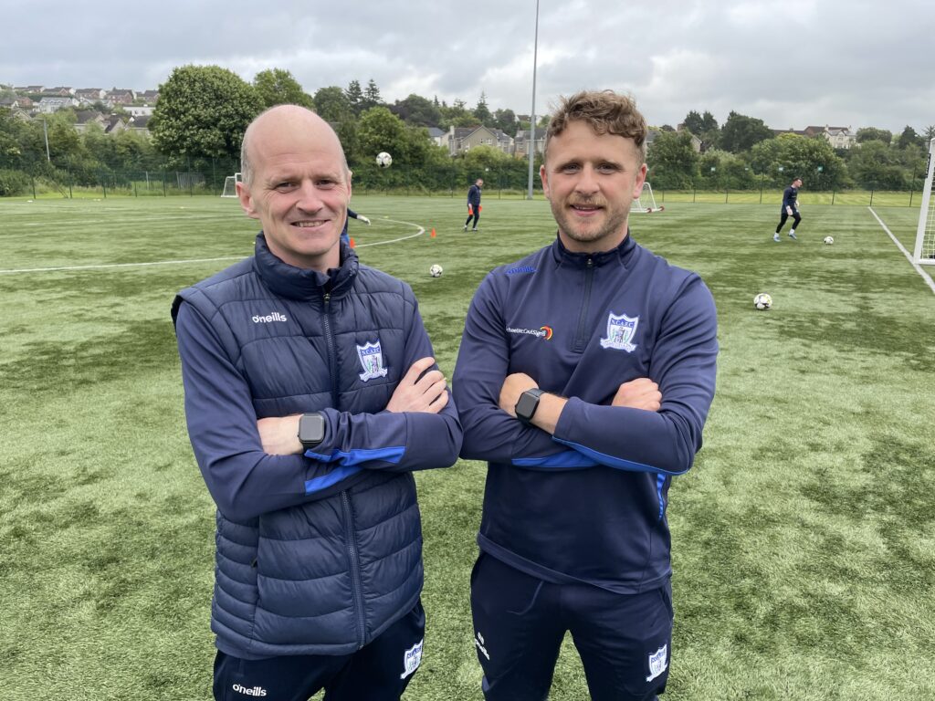 NCAFC Manager Barry Gray with new First Team Coach Mark Griffin