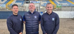 Assistant Manager Ryan Moffatt, Vice Chairman Gary Wilson with Manager Stuart King