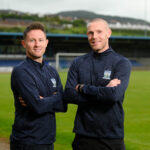 Assistant Manager Ryan Moffatt with New Signing Scott McCullough - Brendan Monaghan Photographer
