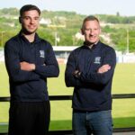 NCAFC Manager Stuart King with new signing Matthew Rendina. Brendan Monaghan Photography