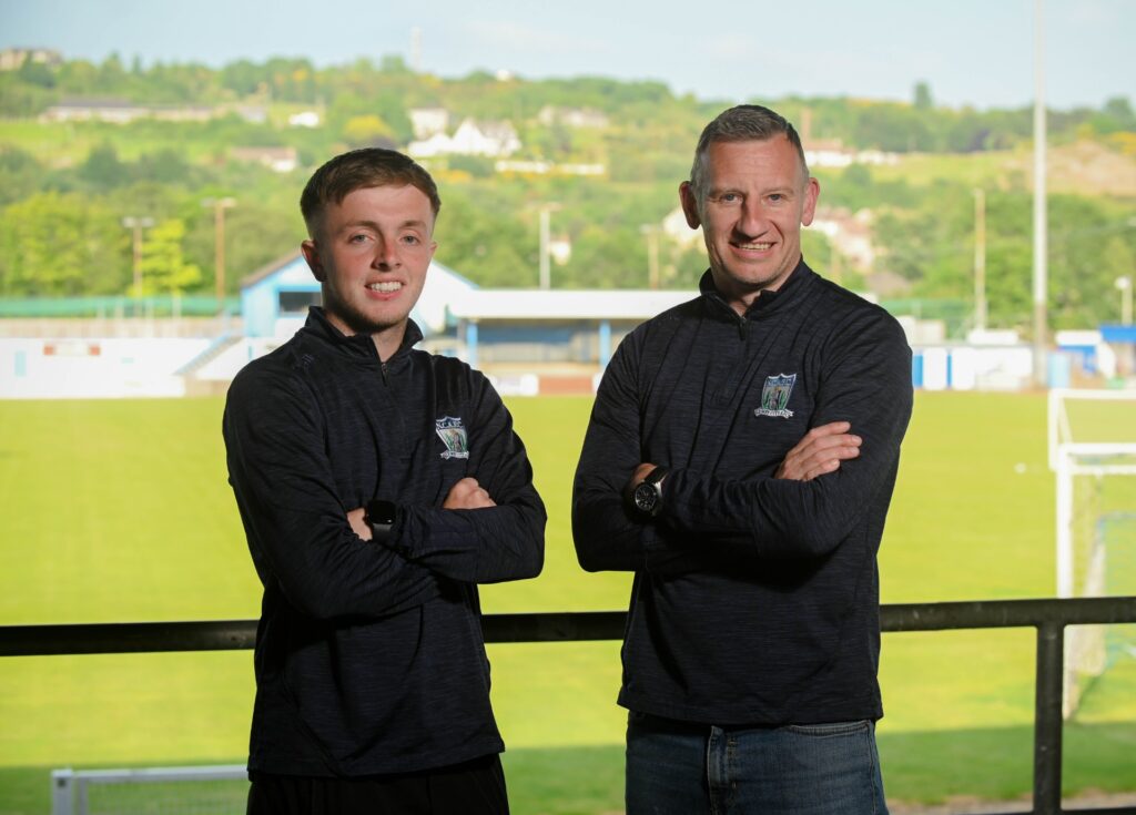 New Signing Jack Chambers with Manager Stuart King