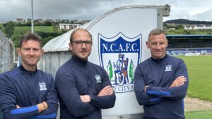 First Team Assistant Manager Ryan Moffatt, Reserve Manager Jonathan Scott, First Team Manager Stuart King
