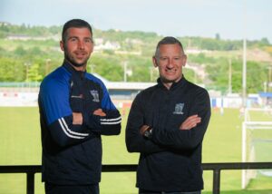 Signing Declan Carville with Manager Stuart King