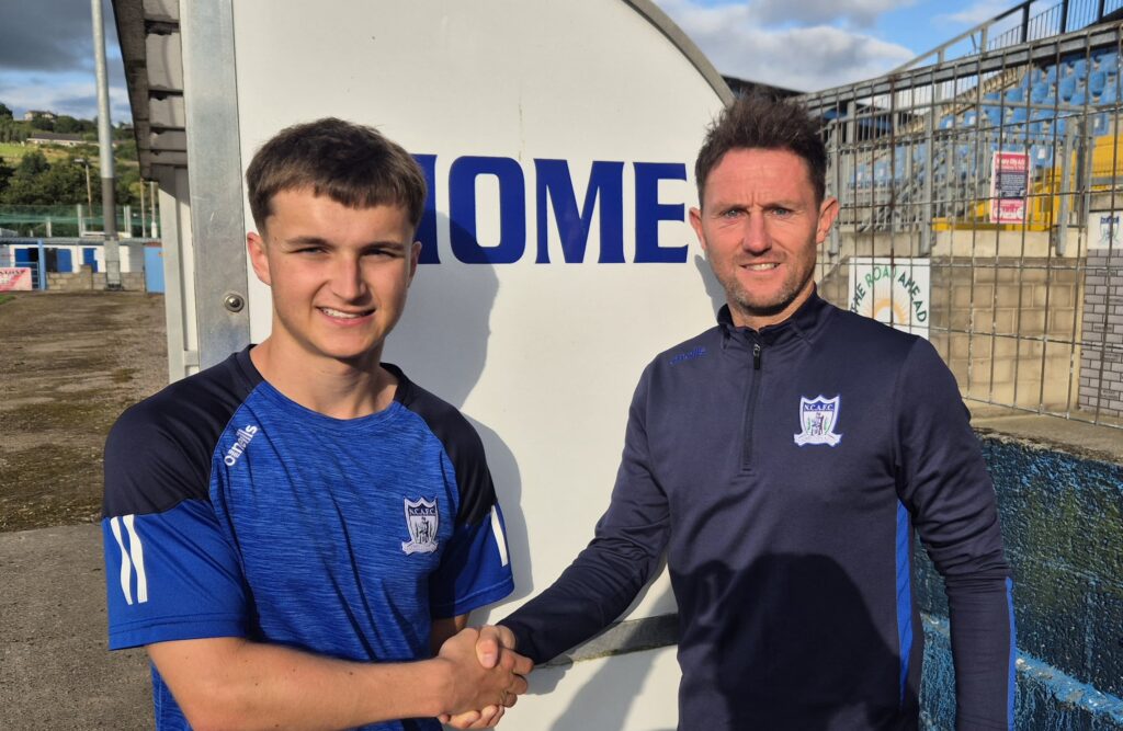 New Signing Shane Forbes with Assistant Manager Ryan Moffatt
