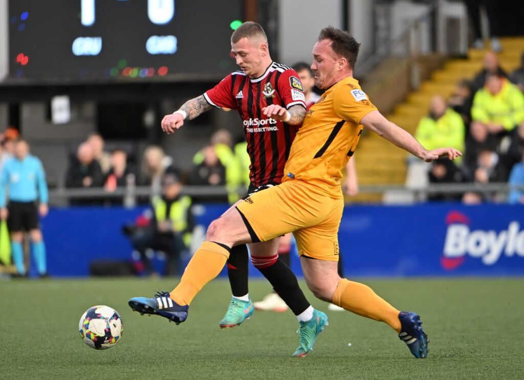 New signing Albert Watson playing for previous club Carrick